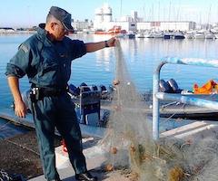 La Guardia Civil sorprende a un pescador furtivo en aguas de baño de la Costa de Granada